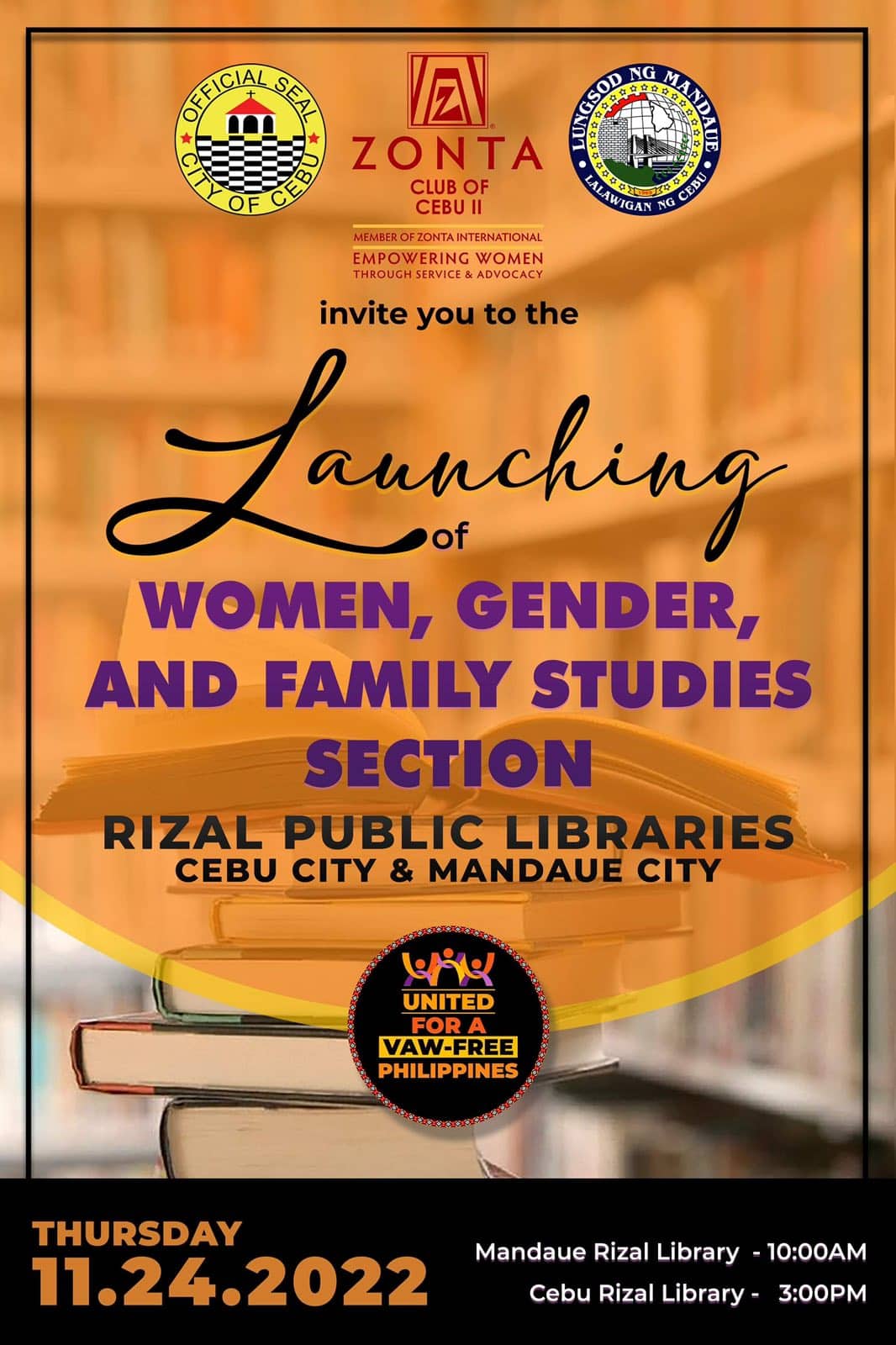 C:\Users\GCPI-ROBBY\Desktop\PRS\PR 1 - ZONTA 18 DAYS OF ACTIVISM\LAUNCHING OF WOMEN GENDER AND FAMILY STUDIES SECTION POSTER.jpg