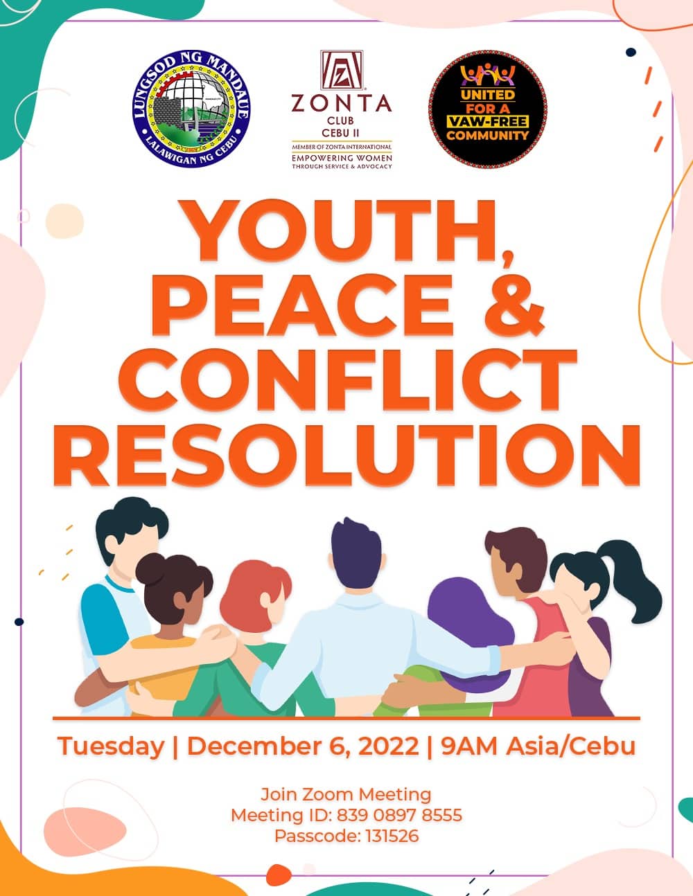 C:\Users\GCPI-ROBBY\Desktop\PRS\PR 1 - ZONTA 18 DAYS OF ACTIVISM\POSTER YOUTH PEACE & CONFLICT RESOLUTION.jpg